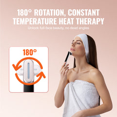 Red Light Therapy Wand for Face and Neck, 3-in-1 LED Facial Wand Red Light Therapy Device with Heating Therapy,Vibrating Facial Massage, Portable LED Beauty Wand