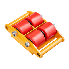 Machinery Skate Dolly, 13,200 LBS/6T Industrial Machinery Mover, Heavy Duty Carbon Steel Machinery Moving Skate with 4 PU Wheels and 360° Rotation Non-Slip Cap for Warehouse, Workshop, Factory
