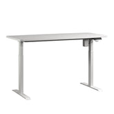 Contemporary Sit/Stand Desk with Four Preset Heights, White finish