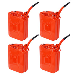 20 Liter (5 Gallon) Jerry Fuel Can with Flexible Spout, Portable Jerry Cans Fuel Tank Steel Fuel Can, Fuels Gasoline Cars, Trucks, Equipment,RED 4pcs/set