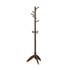 Dark Brown Finish Coat Rack Solid Wood, 11 Hooks Coat Hanger Stand Entryway Home Furniture 1pc