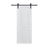 CNC crafted modern door 3/4" thick 14 in. x 80 in. MDF White Barn Sliding Door With Hardware kit