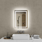 20"*28"LED Bathroom Mirror,Front-Lit and Back-Lit, Stepless Dimmable, 3 Colors CRI90+, Brightness Memory, Shatter-Proof,Anti-fog LED Vanity Mirror, IP44 Waterproof