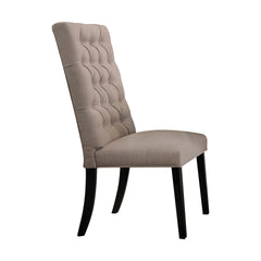 Morland Tan Linen & Vintage Black Finish Side Chair (Set of 2)