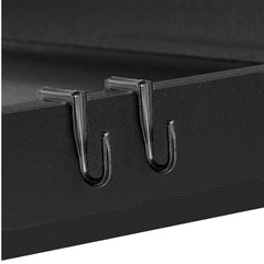 Washer Dryer Countertop with Shelf, 27.55" Depth x 54" Width Laundry Wood Top Cover with Anti-slip Strips, over Washer and Dryer Wood Countertop with Edge Rails, Black