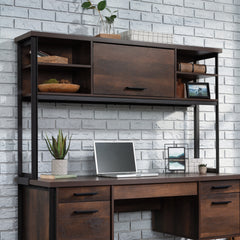Hutch with Barrister Door, Brown finish