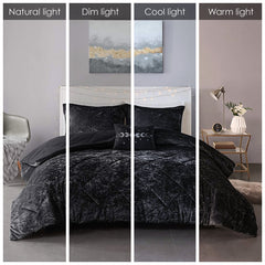 King/Cal King Velvet Comforter Set with Throw Pillow