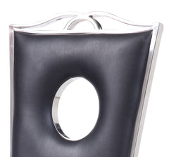 Cyrene Black Synthetic Leather & Stainless Steel Side Chair (Set of 2)