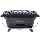 Oval Cast Iron Grill Outdoor, Portable Charcoal Grill and Tabletop Cast Iron Skillet - 100% Cast Iron, Durable, Small Charcoal Grill, Camping Stove, Hibachi Grill
