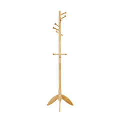 Natural Finish Coat Rack Solid Wood, 11 Hooks Coat Hanger Stand Entryway Home Furniture 1pc