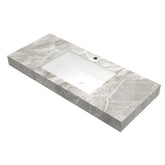 48" MURI Light Gray Sintered Stone Countertop and Undermount Ceramic Basin with One Standard Pre-drilled Faucet Hole, NO Cabinet, NO Faucet and Sink Cover