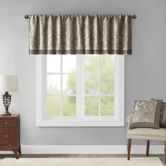 Jacquard Window Valance Blue/Brown 50x18"
