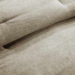 7 Piece Faux Suede Comforter Set Tan Cal King
