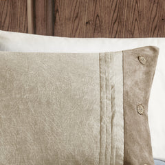 7 Piece Faux Suede Comforter Set Tan Cal King