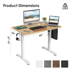 STARY Electric Standing Desk Adjustable Height Sit Stand Home Office Desk with Splice Board