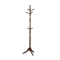 Dark Brown Finish Classic Coat Rack Solid Wood, 10 Hooks Coat Hanger Stand Entryway Home Furniture 1pc
