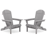Wood Lounge Patio Chair for Garden Outdoor Wooden Folding Adirondack Chair Set of 2 Solid Wood Lounge Patio Chair for Garden, Lawn, Backyard,