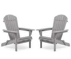 Wood Lounge Patio Chair for Garden Outdoor Wooden Folding Adirondack Chair Set of 2 Solid Wood Lounge Patio Chair for Garden, Lawn, Backyard,