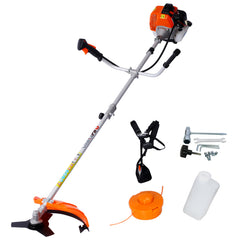 52cc Weed Eater/Wacker Gas Powered, 2 in 1 String Trimme,with 10'' Brush Cutter,Rubber Handle & Shoulder Strap Included
