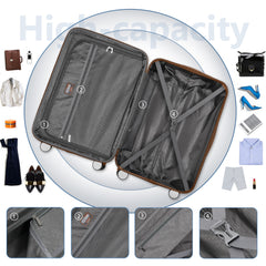 Luggage Sets 6 Piece with Duffel Bags, Hardside Expandable Suitcases with Spinner Wheels TSA Lock, Black