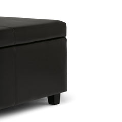 Avalon 48 inch Wide Storage Ottoman Bench in Tanners Brown Vegan Leather