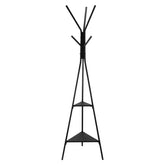 Coat Rack Freestanding Coats Rack Stand with 2 Shelves & 6 Hooks