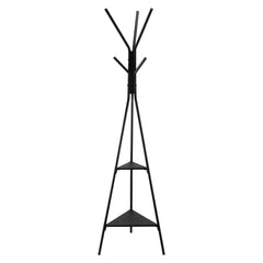 Coat Rack Freestanding Coats Rack Stand with 2 Shelves & 6 Hooks