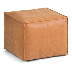 Brody - Square Pouf - Distressed Brown