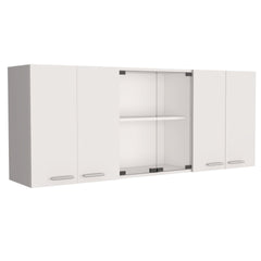 Yuma 150" Wall Cabinet, Two Close Cabinets, Two Open Shelves