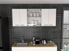 Yuma 150" Wall Cabinet, Two Close Cabinets, Two Open Shelves