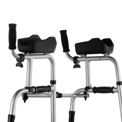 2 in 1 Folding Walker with Armrest Pads & 5" Solid Wheel Height Adjustable