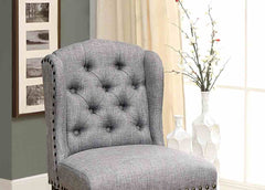 Rustic Style 2pc Counter Height Chair Nailhead Trim Wingback Bold Distressed Antique Black And Light Gray Finish Dining Room