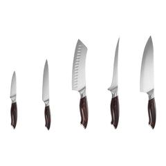 Kitchen Knife Set, 5 Piece High Carbon Stainless Steel Sharp Knife Set, Durable and Rust-Resistant, Professional Kitchen Cutlery with Ergonomic Crack-Resistant Handle, for Precise Cutting