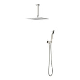 12 Inch Square Rain Shower Head with Handheld Showerhead (Without control valve)