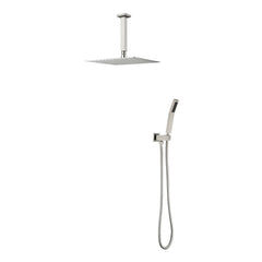 12 Inch Square Rain Shower Head with Handheld Showerhead (Without control valve)