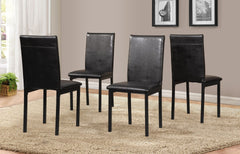 Citico Metal Dinette Set with Laminated Faux Marble Top, White Table with Black Chairs, 5 Piece