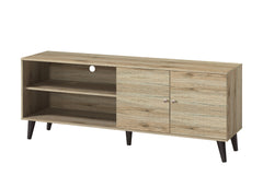 Amidon TV Stand for TVs up to 63", with 2 Storage Shelves& 1 Cabinet, Modern Entertainment Centre for TV in Living Room in Oak