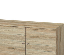 Amidon TV Stand for TVs up to 63", with 2 Storage Shelves& 1 Cabinet, Modern Entertainment Centre for TV in Living Room in Oak