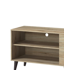 Amidon TV Stand for TVs up to 63", with 2 Storage Shelves& 1 Cabinet, Modern Entertainment Centre for TV in Living Room in Oak