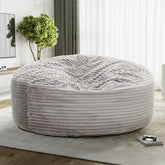 Oversized Memory Foam Bean Bag, Fabric Upholstered Living Room Sofa Chair Bean Bag, Light Gray