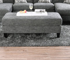 Living Room 1pc Ottoman Transitional Style Chenille Fabric Gray Color Tappered Feet Couch Ottoman