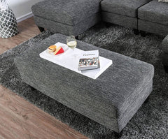 Living Room 1pc Ottoman Transitional Style Chenille Fabric Gray Color Tappered Feet Couch Ottoman