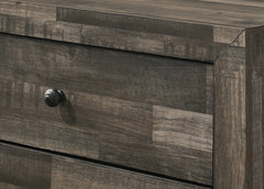 1pc Rustic Two Drawers Storage Nightstand Brown Gray Finish Wooden Bedroom Furniture