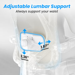 Ergonomic Office Chair with Footrest, Mesh Office Desk Chair with Headrest, High Back Computer Chair with Adjustable Lumbar Support for Home Office Study Room Bedroom, Beige
