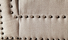 Modern Contemporary 1pc Chaise Beige Linen Like Fabric Nailhead Trim Living Room Bench Pillow