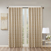 Jacquard Lined Total Blackout Rod Pocket/Back Tab Curtain Panel(Only 1 Pc Panel)