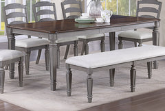 Light Grey And Cherry Contemporary Style 1pc Dining Table Wooden Frame Dining Room Furniture