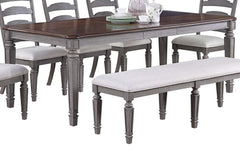 Light Grey And Cherry Contemporary Style 1pc Dining Table Wooden Frame Dining Room Furniture