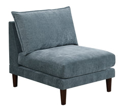 Beautiful Mineral Color Armless Chair Morgan Fabric 1pc Chair Soft Cushion Wood Legs Living Room Furniture