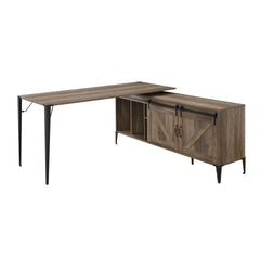 Zakwani Rustic Oak & Black Finish Writing Desk